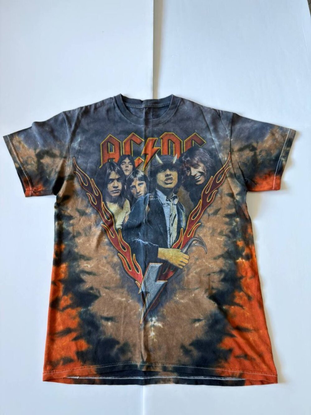 Vintage AC/DC Tie-Dye Band T-Shirt – Men’s Size L
